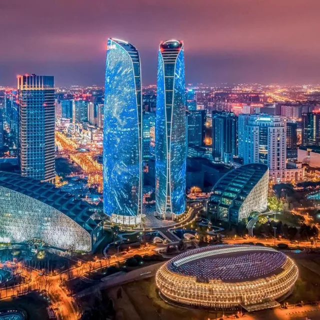 Chengdu Tianfu New Area skyline at night