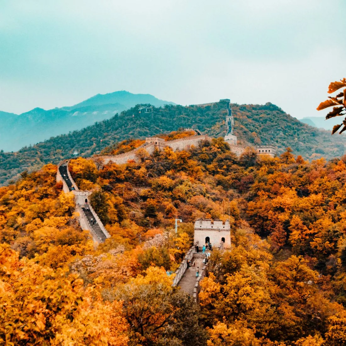 The Great Wall of China in autumn